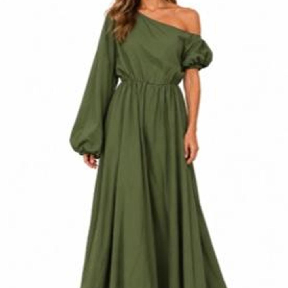 UOOZEE Women's Elegant Drop Shoulder Formal Evening Gown with Pockets